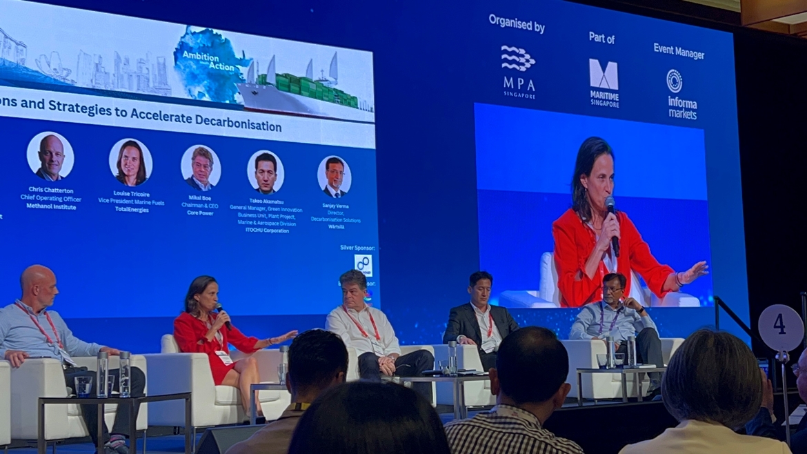 Louise Tricoire spoke at the Singapore Maritime Week 2023